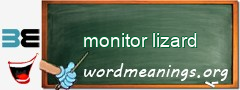 WordMeaning blackboard for monitor lizard